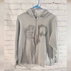 Life is Good " All We Need" " Heart Graphic Grey Hoodie Full Zip XL